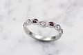 Goddess Wreath Wedding Band with Diamonds
