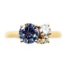 Spiral Cluster Engagement Ring - top view