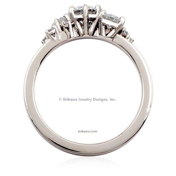 Petite Asymmetrical Cluster Engagement Ring