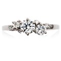 Petite Asymmetrical Cluster Engagement Ring