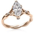 Twisted Leaf Engagement Ring 14k Rose Gold