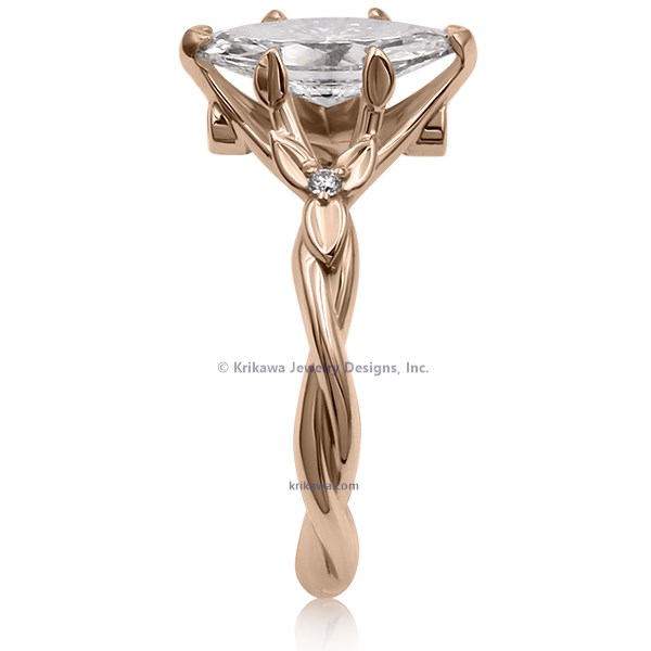 Twisted Leaf Engagement Ring 14k Rose Gold