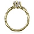 Twisted Leaf Engagement Ring 18k Green Gold