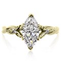 Twisted Leaf Engagement Ring 18k Green Gold
