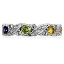 Vintage Delicate Wave Wedding Band - top view