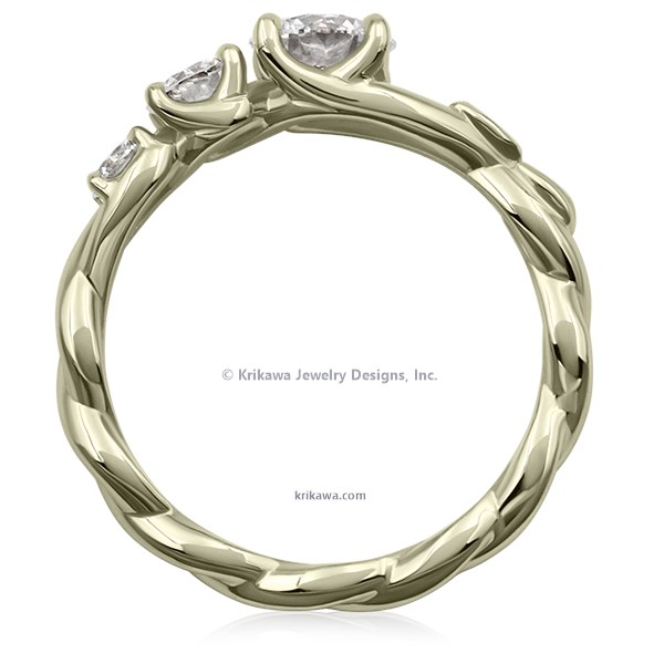 Triple Twist Engagement Ring 10k Green Gold