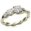 Triple Twist Engagement Ring 10k Green Gold