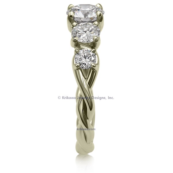 Triple Twist Engagement Ring 10k Green Gold