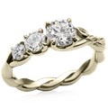 Triple Twist Engagement Ring 14k Green Gold