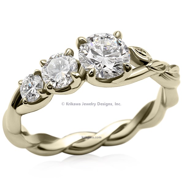 Triple Twist Engagement Ring 14k Green Gold