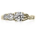 Triple Twist Engagement Ring 14k Green Gold