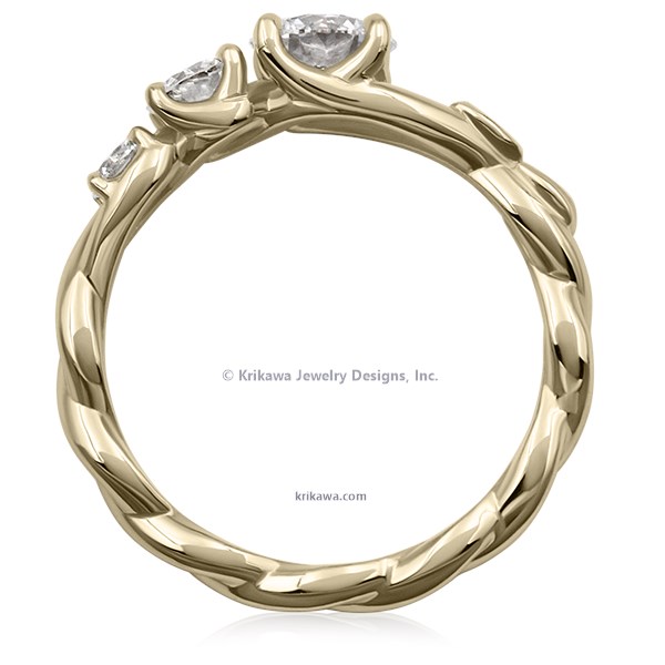 Triple Twist Engagement Ring 14k Yellow Gold