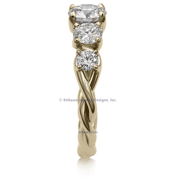 Triple Twist Engagement Ring 14k Yellow Gold