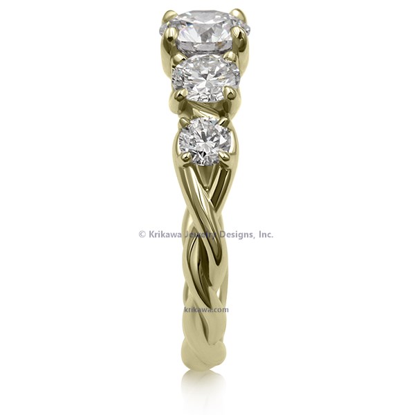 Triple Twist Engagement Ring 18k Green Gold