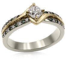 Petite Pave River Engagement Ring