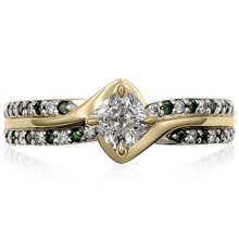 Petite Pave River Engagement Ring - top view