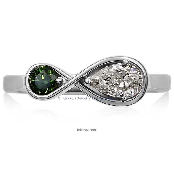 Two Stone Infinity Engagement Ring