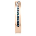 White and Royal Ocean Diamond Wave Straight Wedding Band