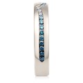 White and Royal Ocean Diamond Wave Straight Wedding Band