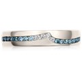White and Royal Ocean Diamond Wave Straight Wedding Band