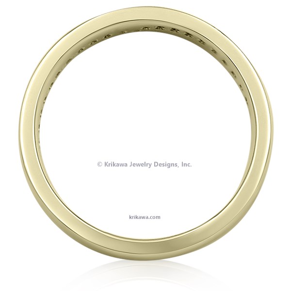 White and Royal Ocean Diamond Wave Straight Wedding Band