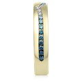 White and Royal Ocean Diamond Wave Straight Wedding Band