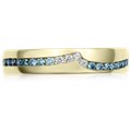 White and Royal Ocean Diamond Wave Straight Wedding Band