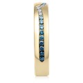 White and Royal Ocean Diamond Wave Straight Wedding Band