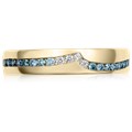 White and Royal Ocean Diamond Wave Straight Wedding Band