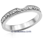 Vintage Scrollwork Cutaway Wedding Band