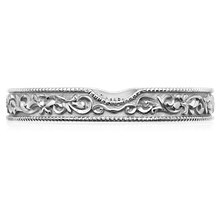 Vintage Scrollwork Cutaway Wedding Band - top view