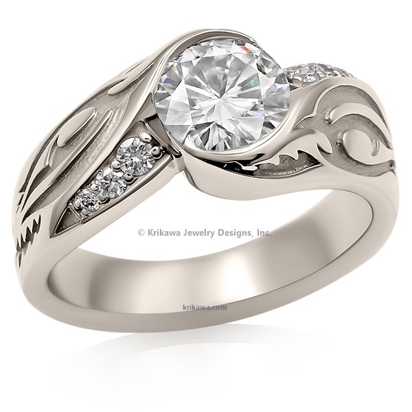 Tribal Tattoo Engagement Ring