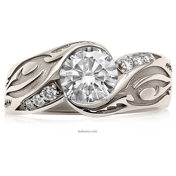 Tribal Tattoo Engagement Ring