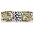 Flush Rose Leaf Engagement Ring