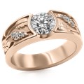 Flush Rose Leaf Engagement Ring