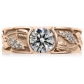 Flush Rose Leaf Engagement Ring