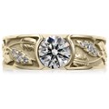 Flush Rose Leaf Engagement Ring