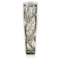 Flush Rose Leaf Engagement Ring