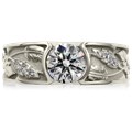 Flush Rose Leaf Engagement Ring
