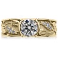 Flush Rose Leaf Engagement Ring