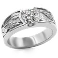 Flush Rose Leaf Engagement Ring