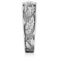 Flush Rose Leaf Engagement Ring