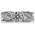 Flush Rose Leaf Engagement Ring