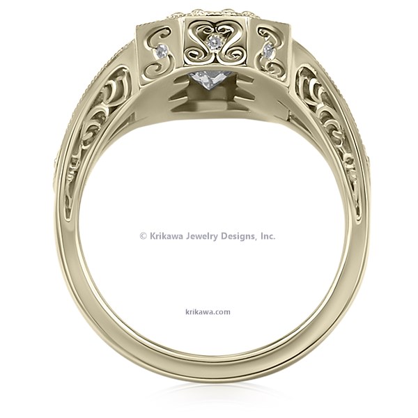 Vertical Art Deco Engagement Ring
