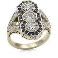 Vertical Art Deco Engagement Ring