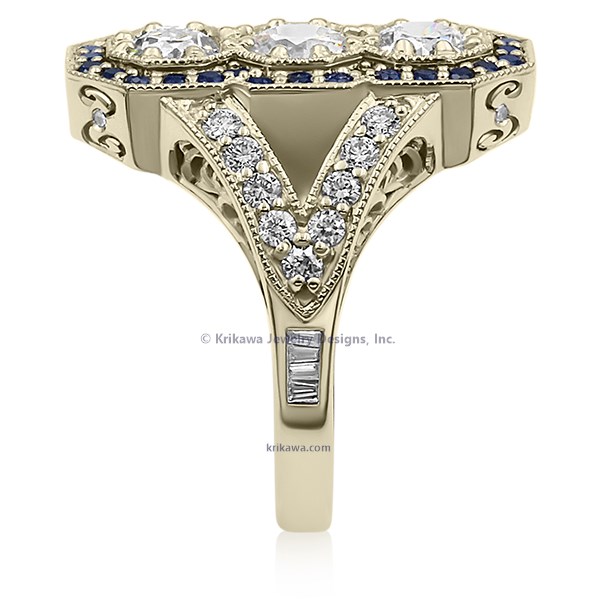 Vertical Art Deco Engagement Ring