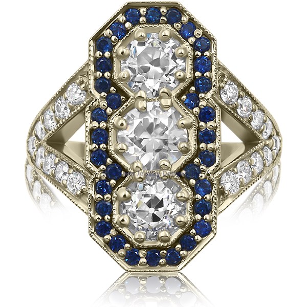 Vertical Art Deco Engagement Ring