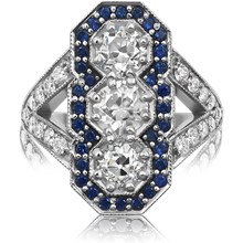 Vertical Art Deco Engagement Ring - top view