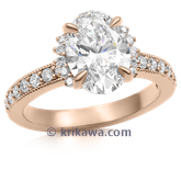 Vintage Floating Halo Engagement Ring
