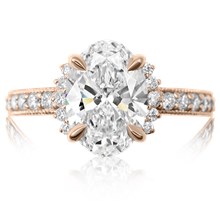 Vintage Floating Halo Engagement Ring - top view